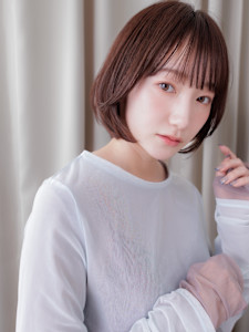 ココアブラウン小顔補正カット大人美人小顔丸みボブ30代40代 - mod's hair【モッズヘア】上尾/上尾西口店掲載