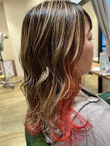 ハイライト×インナーカラーレッド/20代30代40代50代