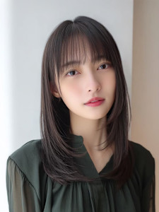 3分スタイリング/ミディアムレイヤー/髪質改善/縮毛矯正