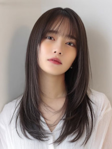 30代レイヤーカット/髪質改善ストレート/韓国/ワンホンヘア