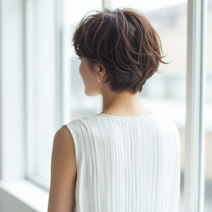 上品で柔らかく揺れるゆるふわショート - hair green百合ヶ丘掲載