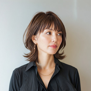 ふんわり動く大人上品なひし形外ハネミディ - hair green百合ヶ丘掲載