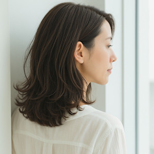 柔らかい動きで軽さを出した大人ミディヘア - hair green百合ヶ丘掲載
