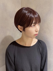 マッシュショート×前髪あり×暖色カラー×横浜×30代20代
