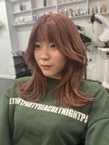 バーガンディー/シースルーバング/ヨシンモリ巻き/韓国巻き - AO。掲載