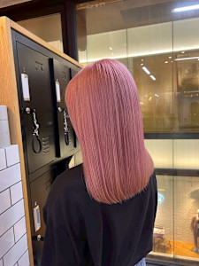 桜ピンク/ケアブリーチ/ダブルカラー/髪質改善/韓国