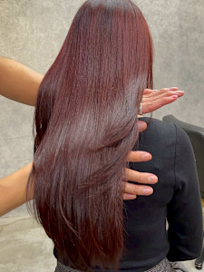 大人ローズブラウン/髪質改善ストレート/縮毛矯正/韓国/顔ま