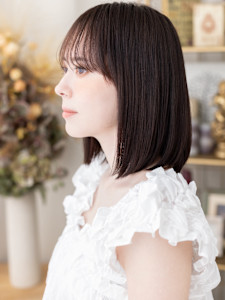 チョコレートブラウン前下がりミニボブディ　ココアブラウン - COVER HAIR bliss【カバーヘア ブリス】上尾/上尾西口店掲載