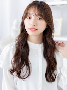 流し前髪こなれふんわりパーマエアリーロング　ヘーゼルブラウン - mod's hair【モッズヘア】越谷/越谷西口店掲載