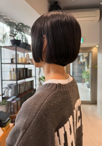 韓国風ボブ/髪質改善/小顔/艶ベージュ/30代/40代