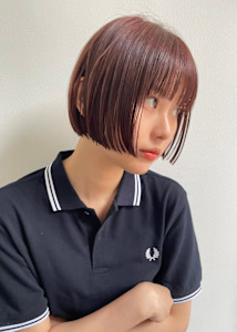 コンパクトボブ/ぱつっとライン/タイトストレート/小顔ボブ