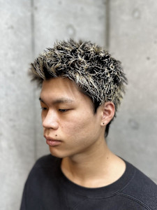 メンズハイライト＋スパイキーショート