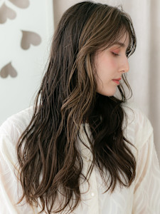 フェイスフレーミングミストバングエアリーロング20代30代