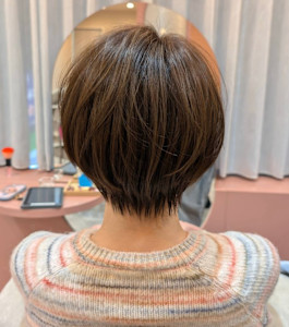 トップふんわりショート　顔まわりレイヤー　