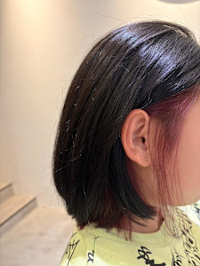 インナーカラー/レッド/30代/大橋