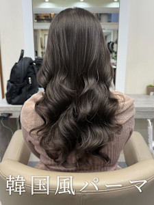 韓国/コテ巻き風パーマ/デジタルパーマ/レイヤー