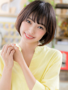 黒髪ヘルシースタイル前下がり小顔ミニボブ　ココアブラウン - COVER HAIR bliss【カバーヘア ブリス】上尾/上尾西口店掲載