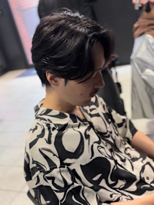 センターパート×ニュアンスパーマ×フェザーパーマ×men's