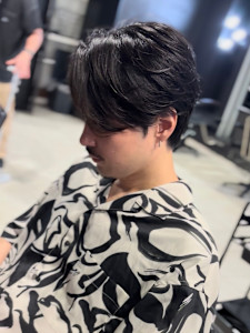 センターパート×ニュアンスパーマ×フェザーパーマ×men's