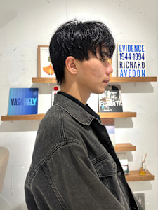 学生カットメンズショートシースルーバング