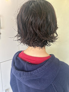 ミニボブ×パーマ