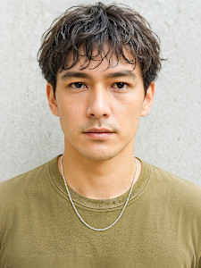 サーフカールニュアンスデザインマッシュp1　フェザーパーマ