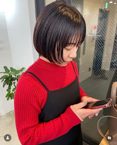 ボブ　ショート　マッシュ　オレンジ