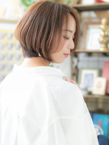 かきあげ前髪暖色系カラー前下がり丸みボブ　モーブブラウン - COVER HAIR bliss【カバーヘア ブリス】戸田公園/戸田公園西口店掲載