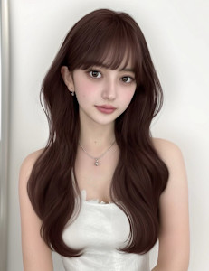 ココアブラウン◎韓国風くびれ巻き小顔ヘア