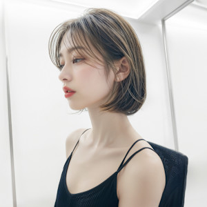 大人女性向けフェミニンボブ