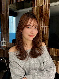 ココアベージュ/小顔に見せるヘア/黒髪カタログ/オリーブグレ - Farbe掲載