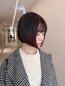 髪質改善/重め前髪/大人ボブ/小顔ヘア/前下がりボブ/艶感