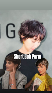 外国人風ショートパーマ／ニュアンスパーマ