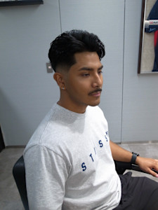 バーバーラルフカールオールバックスキンフェード/渋谷