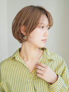 ショート・ボブ/丸顔/前髪あり/絶壁解消/40代/50代/