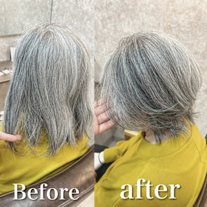 白髪ぼかし(ショート)白髪キレイにマイナス10歳