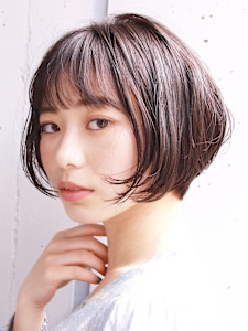 ショート・ボブ/丸顔/前髪あり/絶壁解消/40代/50代/
