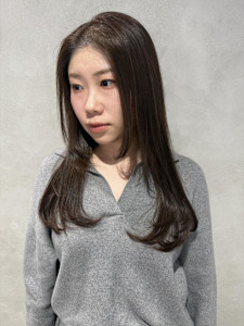 顔周りレイヤー/オリーブベージュ/韓国風