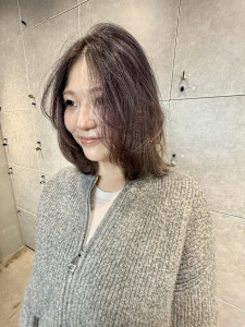 ハッシュカット/レイヤー/ラベンダーベージュ