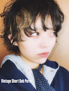 ショートボブパーマ/柔らかニュアンスパーマ