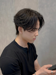 【福岡/天神/メンズパーマ】ナチュラルセンターパート