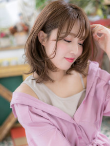 シースルーバングレイヤーカットロングウルフエアウェーブパー　