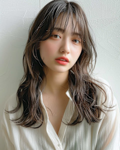フェミニンでリラックス感のあるウェーブロング　