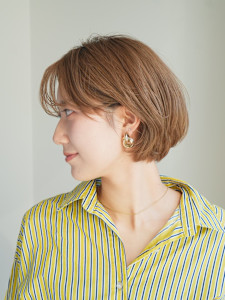 ショート・ボブ/丸顔/前髪あり/絶壁解消/40代/50代/