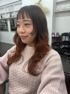 姫カット/レイヤーカット/グラデーションからー/暖色カラー