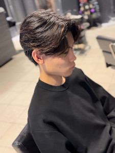 センターパート×ニュアンスパーマ×フェザーパーマ×men's