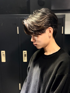 センターパート×ニュアンスパーマ×フェザーパーマ×men's