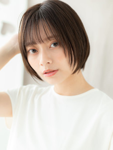 シースルーバングリタッチカラーレイヤーショート20代30代