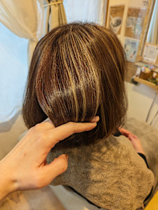 ピンクブラウン×ハイライト