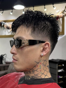 メンズ　ショート　ハイトーン　メンズバレイヤージュ